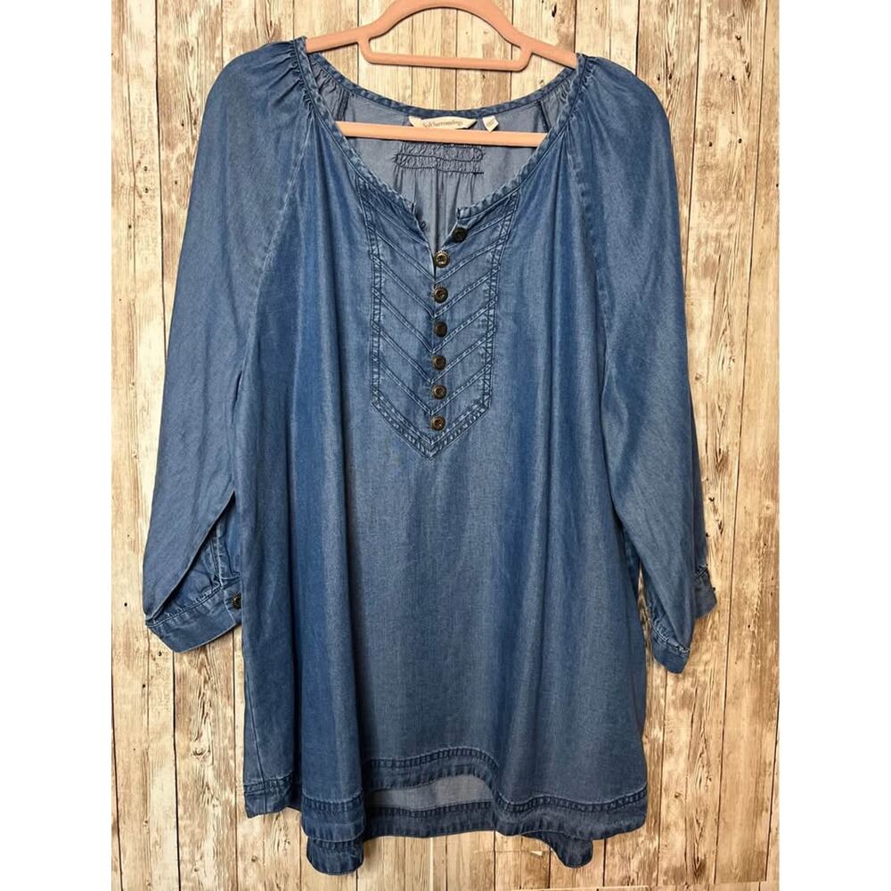SOFT Surroundings Shimmering Chambray Tunic/Dress